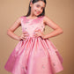 Pink Crystal Embellished Satin Party Dress