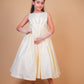 Off-White Pearl Embellished Satin Gown