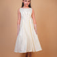 Off-White Pearl Embellished Satin Gown