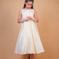 Off-White Pearl Embellished Satin Gown