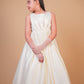 Off-White Pearl Embellished Satin Gown