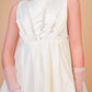 Off-White Pearl Embellished Satin Gown