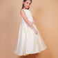 Off-White Pearl Embellished Satin Gown