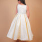 Off-White Pearl Embellished Satin Gown
