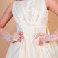 Off-White Pearl Embellished Satin Gown