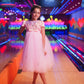 Pink Butterfly Embellished Party Gown