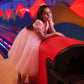 Pink Butterfly Embellished Party Gown