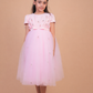 Pink Butterfly Embellished Party Gown