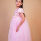 Pink Butterfly Embellished Party Gown