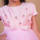 Pink Butterfly Embellished Party Gown
