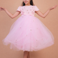 Pink Butterfly Embellished Party Gown