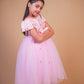 Pink Butterfly Embellished Party Gown