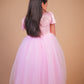 Pink Butterfly Embellished Party Gown