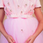 Pink Butterfly Embellished Party Gown