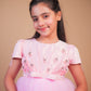 Pink Butterfly Embellished Party Gown