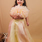 Saija Indo-Western Set Peach Lemon Crop Top with Pants