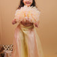 Saija Indo-Western Set Peach Lemon Crop Top with Pants