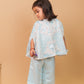 Anne Blue Pearl Embroidered Indo-Western 3-Piece Co-ord Set