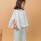 Anne Blue Pearl Embroidered Indo-Western 3-Piece Co-ord Set
