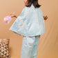 Anne Blue Pearl Embroidered Indo-Western 3-Piece Co-ord Set