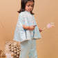 Anne Blue Pearl Embroidered Indo-Western 3-Piece Co-ord Set