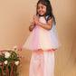 Tia Multi-Colour Tulle Indo-Western Set with Peach Flared Pants