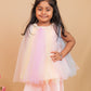 Tia Multi-Colour Tulle Indo-Western Set with Peach Flared Pants