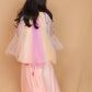 Tia Multi-Colour Tulle Indo-Western Set with Peach Flared Pants