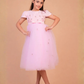 Pink Butterfly Embellished Party Gown